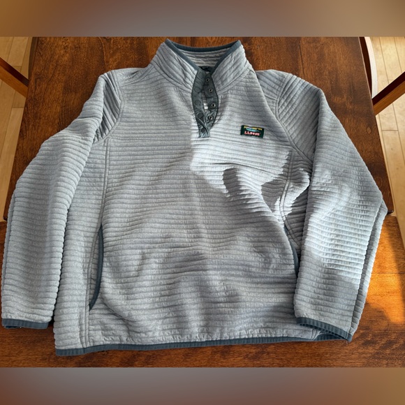 L.L. Bean Jackets & Blazers - L.L. Bean Gray Pullover with Quarter-Button Up Style